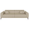 BIGSOFA Webstoff Beige  - Beige/Schwarz, KONVENTIONELL, Textil/Metall (280/80/110cm) - Carryhome