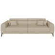 BIGSOFA Webstoff Beige  - Beige/Schwarz, KONVENTIONELL, Textil/Metall (280/80/110cm) - Carryhome