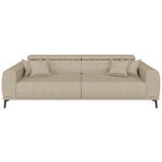 BIGSOFA Webstoff Beige  - Beige/Schwarz, KONVENTIONELL, Textil/Metall (280/80/110cm) - Carryhome