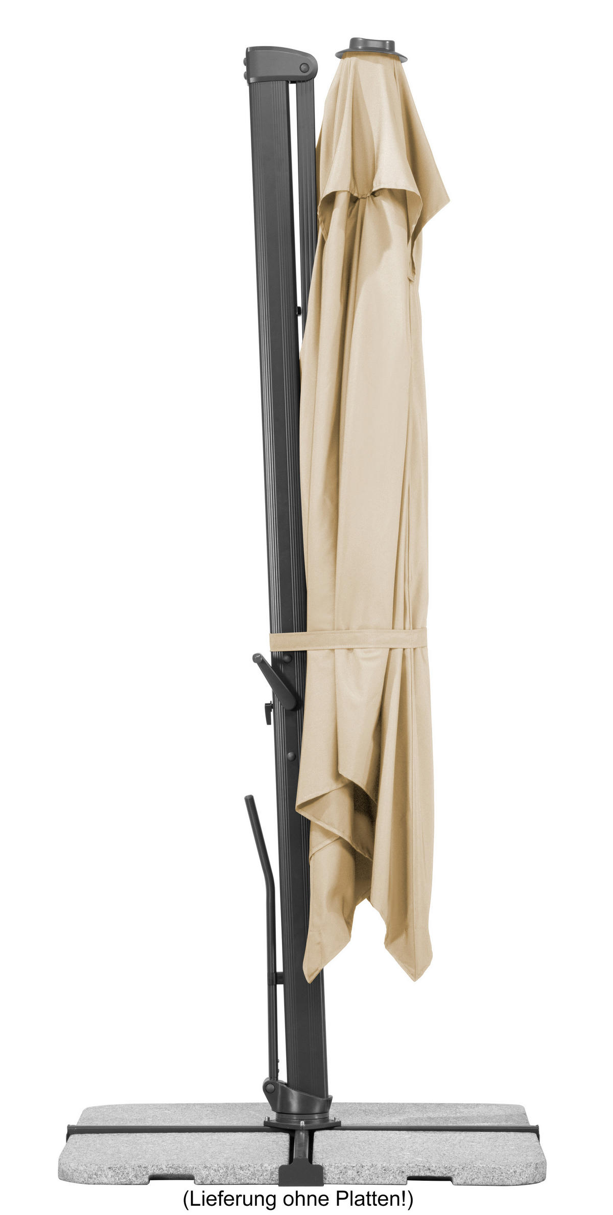 ZÁVESNÝ SLNEČNÍK 360/253/300 cm - prírodná farba/antracitová, Basics, kov/textil (360/253/300cm) - Sonnhaus