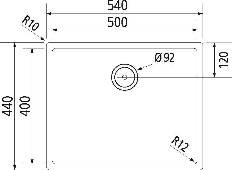 SPÜLE KUMU 50U  - Edelstahlfarben, Basics, Metall (54/44/20cm) - HKT