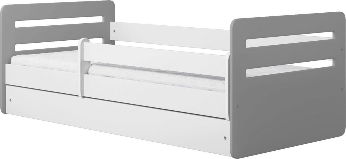 KINDER-/JUNIORBETT 80/180 cm  in Grau, Weiß  - Birkefarben/Weiß, MODERN, Holz/Holzwerkstoff (80/180cm) - MID.YOU