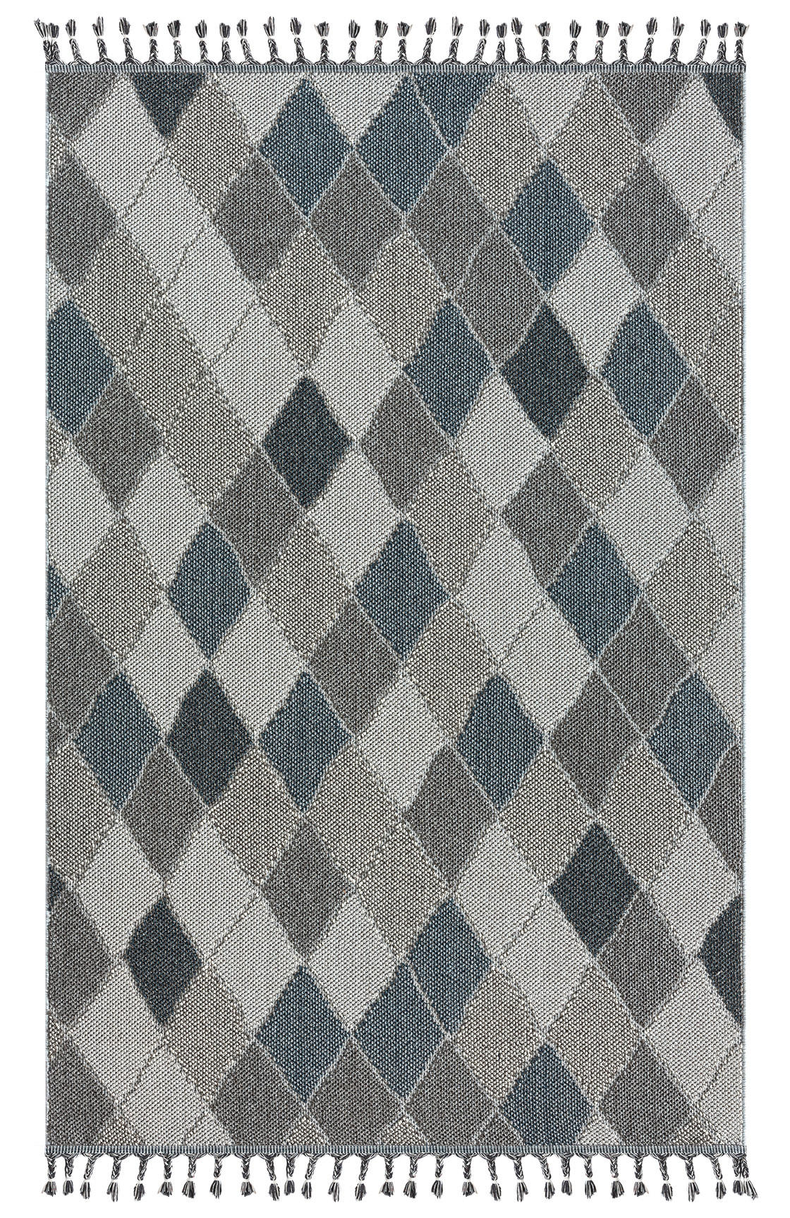 WEBTEPPICH 133/190 cm Blau, Grau  - Blau/Grau, Design, Textil (133/190cm) - Novel