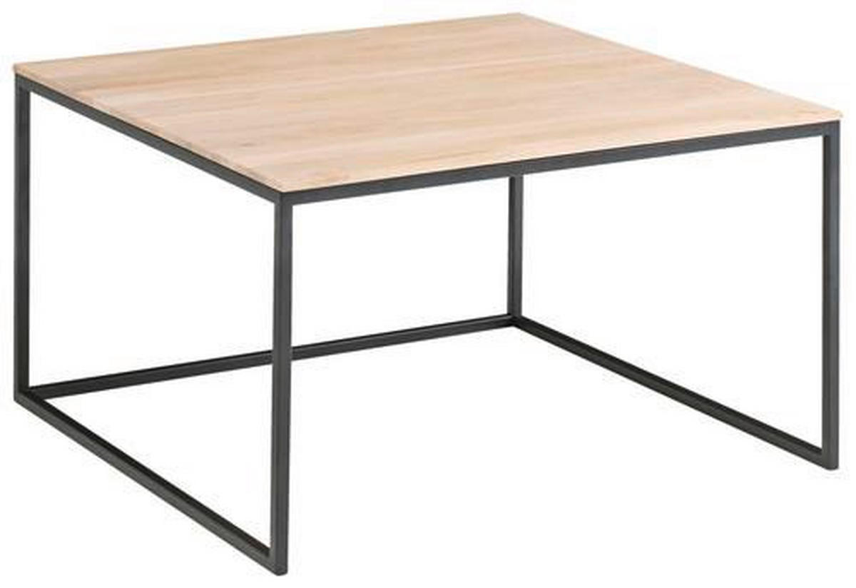 COUCHTISCH in Holz, Metall 70/70/42 cm  - Eichefarben/Schwarz, Design, Holz/Metall (70/70/42cm) - Johann Jakob