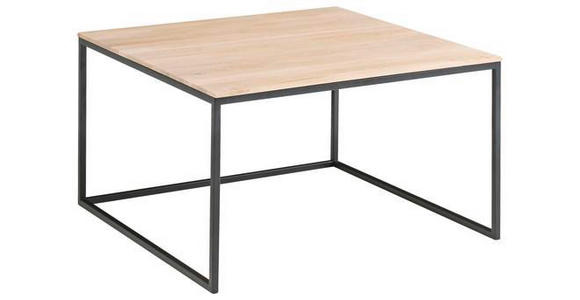 COUCHTISCH in Holz, Metall 70/70/42 cm - Eichefarben/Schwarz, Design, Holz/Metall (70/70/42cm) - Johann Jakob