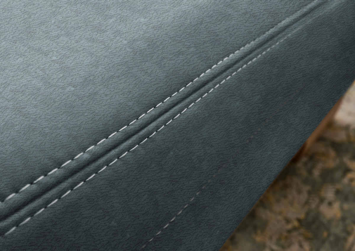 WOHNLANDSCHAFT Blau Mikrofaser  - Wildeiche/Blau, KONVENTIONELL, Holz/Textil (243/343/185cm) - Voleo