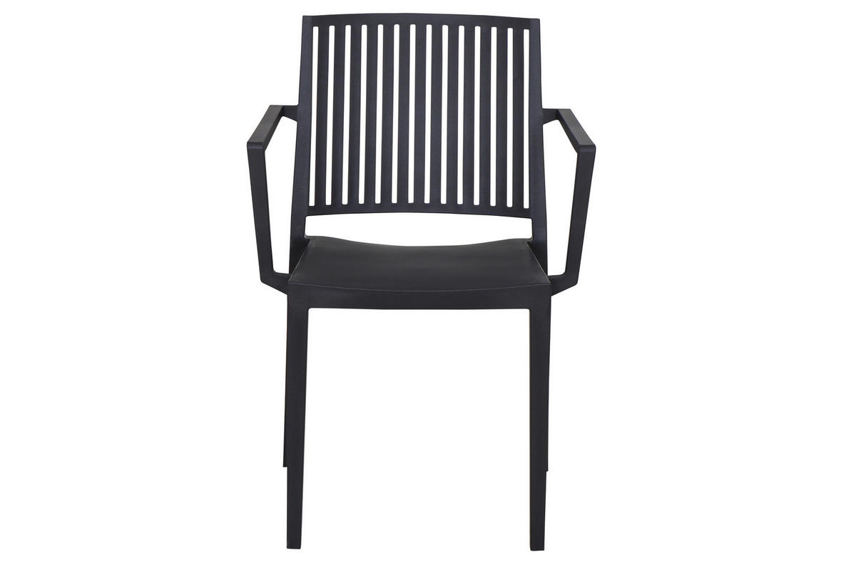 GARTENGARNITUR 3-teilig Stahl  - Anthrazit, Basics, Kunststoff/Metall (80/80/80cm) - Siena Garden