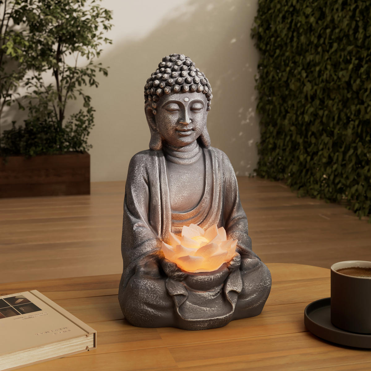 SOLÁRNÍ SVÍTIDLO, 17,8/15,3/27,9 cm - šedá/bílá, Lifestyle, plast (17,8/15,3/27,9cm) - Ambia Garden