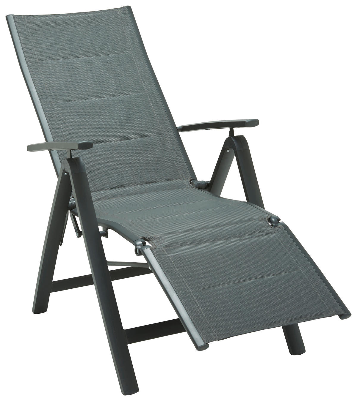 Scaun Relaxare De Grădină 60/110/72 cm  - antracit/gri, Konventionell, metal/textil (60/110/72cm) - Ambia Garden