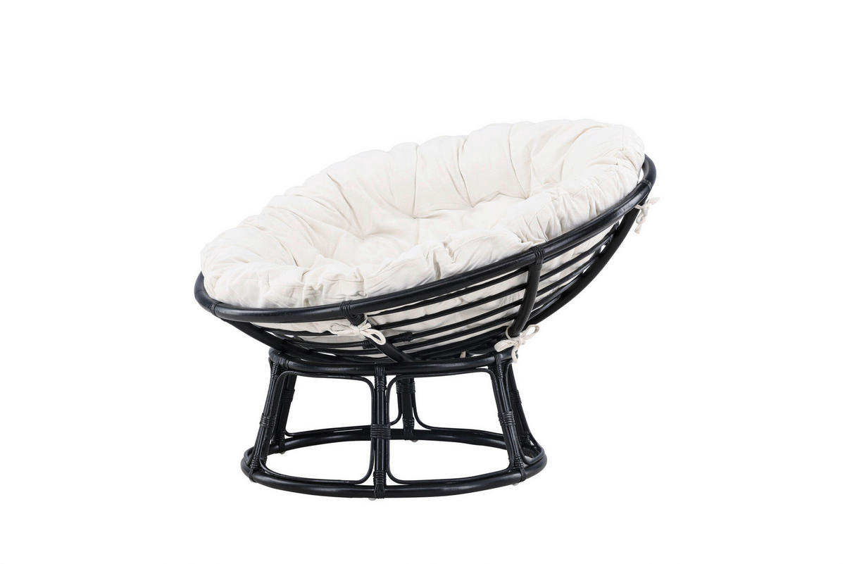 LOUNGEFÅTÖLJ  - vit/svart, Modern, trä/textil (115/91/101cm) - Gardenson