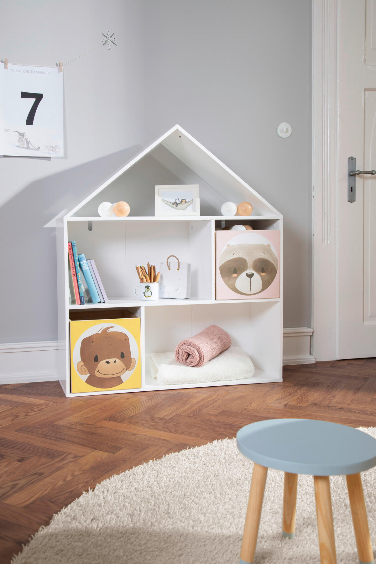 KINDERREGAL Anouk Weiß  - Weiß, KONVENTIONELL, Holzwerkstoff (98/112/30cm)