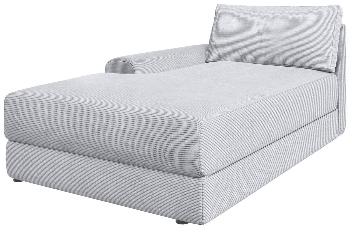 BIGSOFA Cord Hellgrau  - Hellgrau/Schwarz, MODERN, Kunststoff/Textil (117/93/190cm) - Carryhome