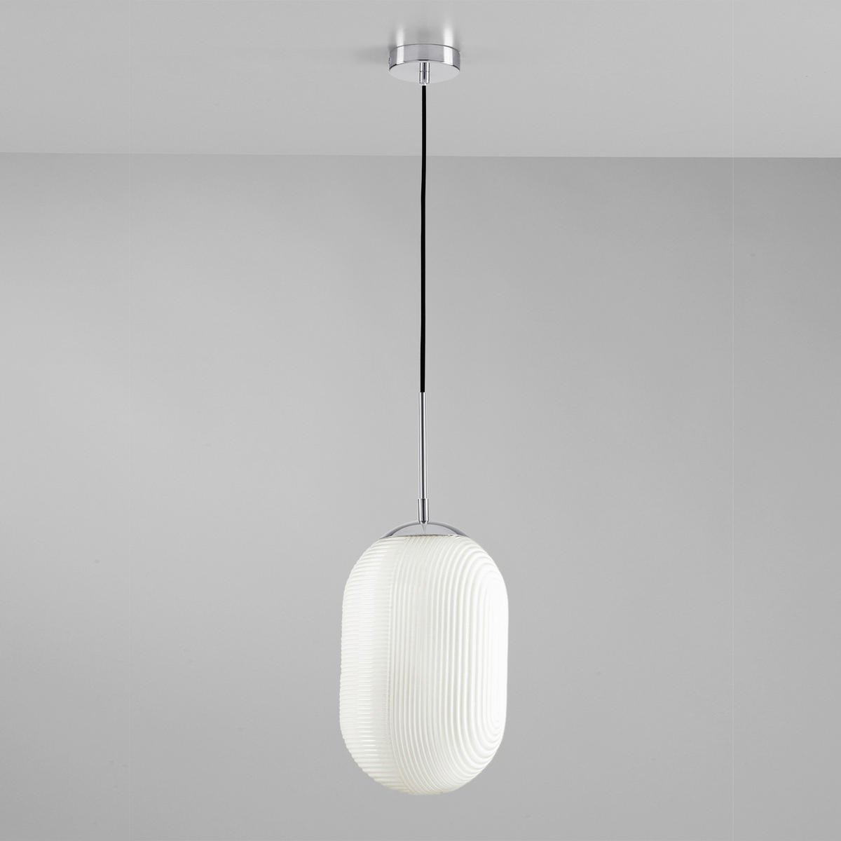 HÄNGELEUCHTE 23/176,7 cm  - Chromfarben/Weiß, KONVENTIONELL, Glas/Metall (23/176,7cm)