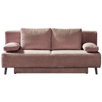 SCHLAFSOFA Cord Rosa  - Schwarz/Rosa, MODERN, Textil/Metall (193/85/88cm) - Novel