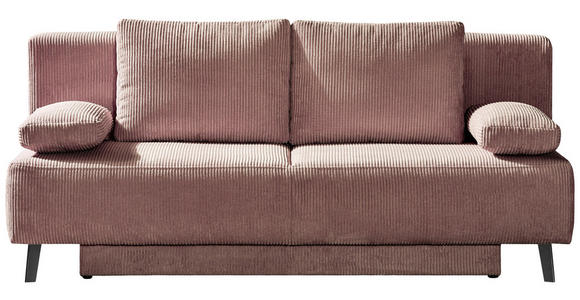 SCHLAFSOFA in Cord Rosa  - Schwarz/Rosa, MODERN, Textil/Metall (193/85/88cm) - Novel