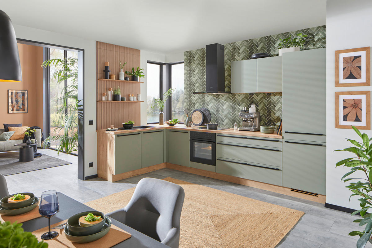 INBYGGNADSKÖK   - ljusgrön, Design, trämaterial - Celina