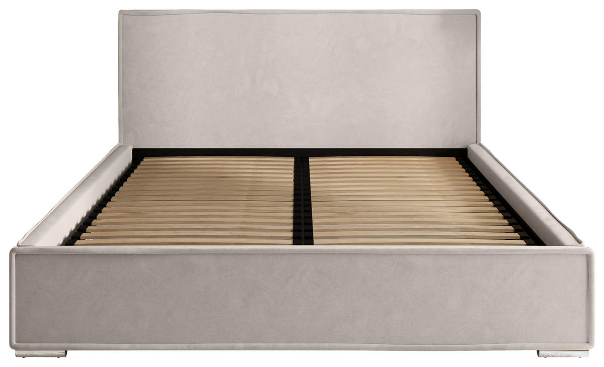 POLSTERBETT 180/200 cm,  in Creme, gepolstertes Kopfteil, Lattenrost, Bettkasten,  - Chromfarben/Creme, MODERN, Holz/Kunststoff (180/200cm) - Chameo