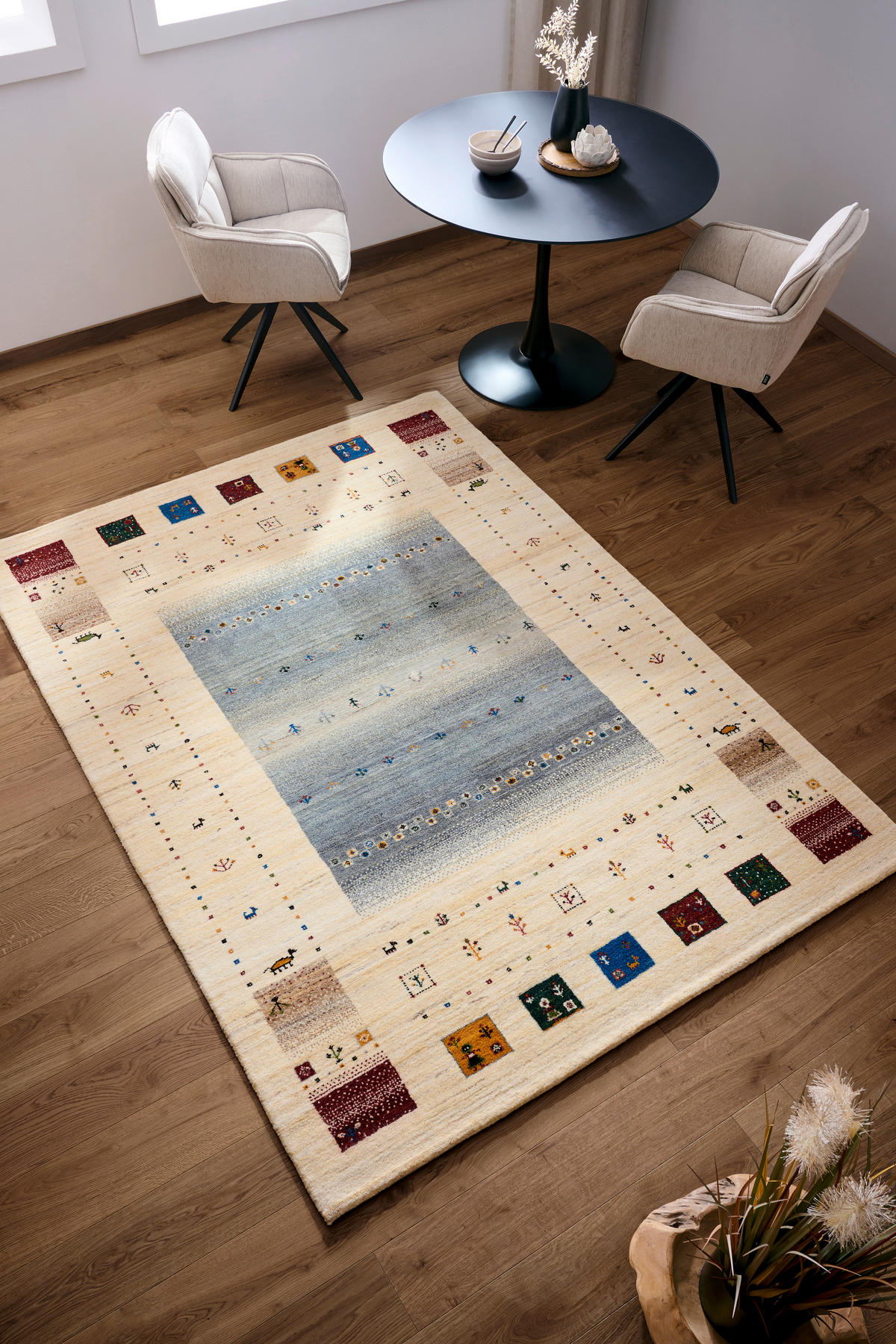 ORIENTTEPPICH 70/140 cm Mother Earth Grey Grau, Naturfarben, Dunkelgrau  - Dunkelgrau/Naturfarben, LIFESTYLE, Textil (70/140cm) - Cazaris