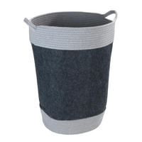 WÄSCHEKORB - Dunkelgrau, Basics, Naturmaterialien/Textil (38/55/38cm) - Wenko