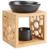 DUFTLAMPE  - Schwarz/Naturfarben, Basics, Holz (11,80/9,90/14,20cm)