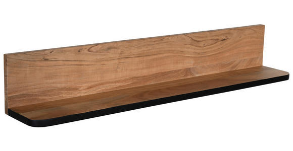 WANDBOARD Holz Akazie massiv Schwarz, Akaziefarben  - Schwarz/Akaziefarben, Natur, Holz (120/20/20cm) - Carryhome