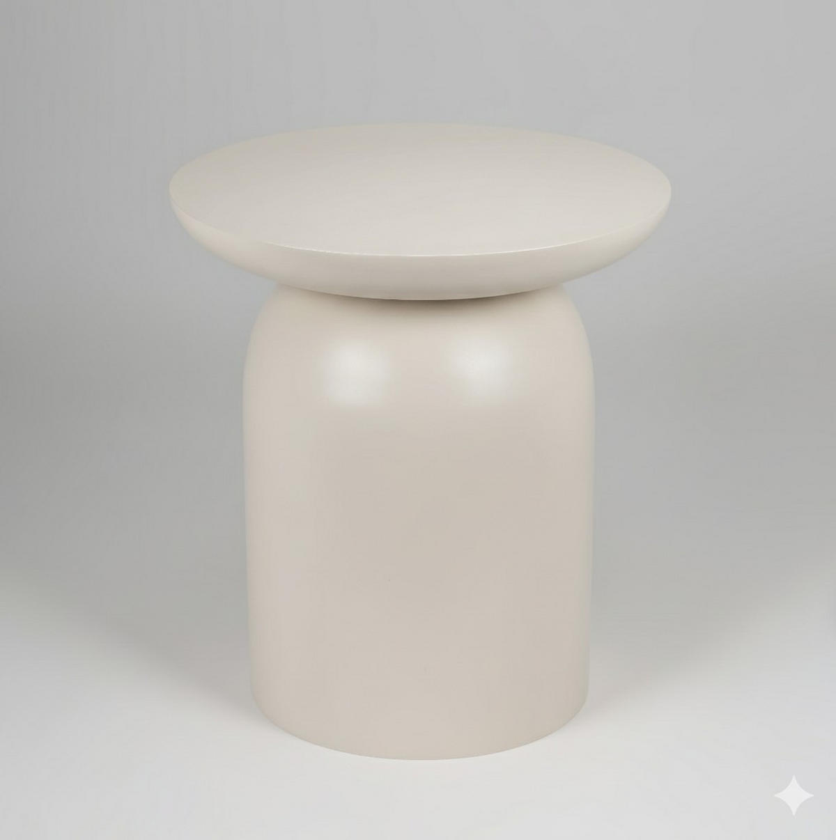 BEISTELLTISCH 50/50/55 cm Mangoholz Hartholz Beige rund  - Beige, Basics, Holz (50/50/55cm) - MID.YOU