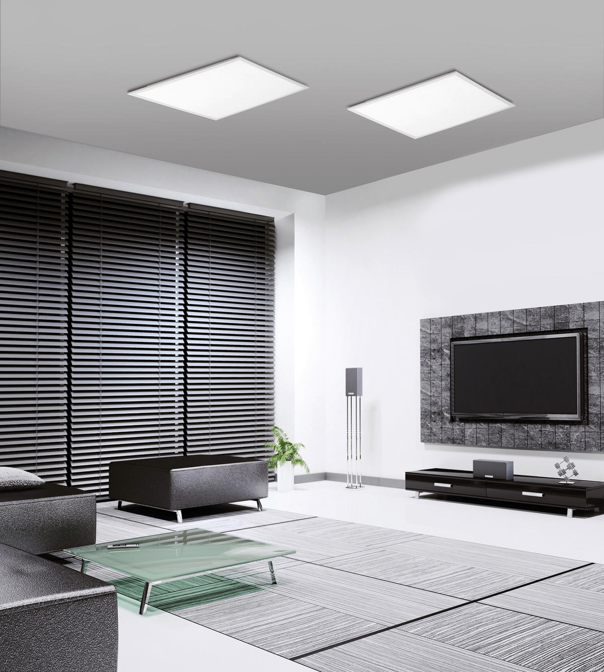 STROPNÍ LED SVÍTIDLO, 45/45/4,4 cm - bílá, Design, kov/plast (45/45/4,4cm)