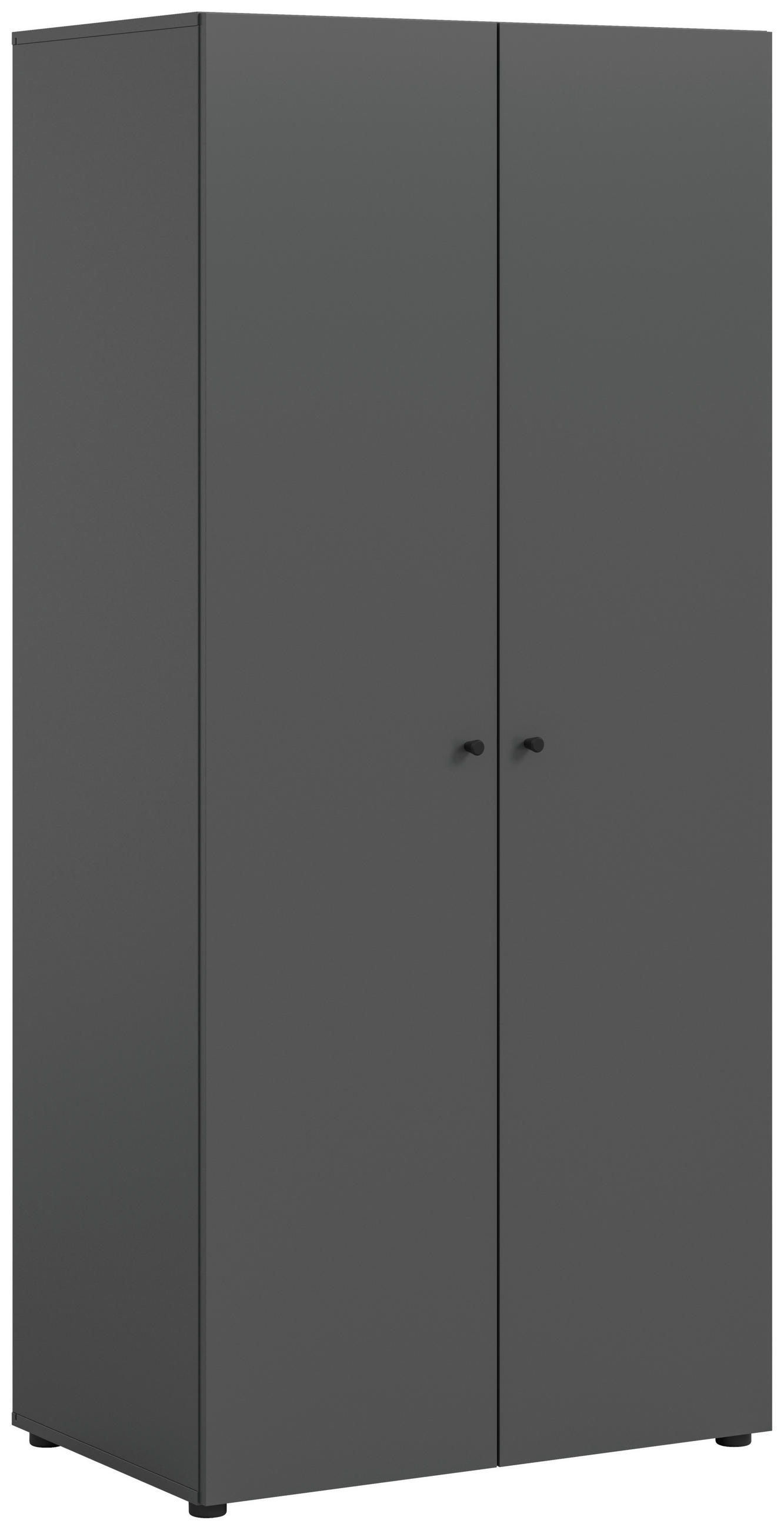 DREHTÜRENSCHRANK 80/176/51 cm,  in Anthrazit, 2-türig  - Anthrazit/Schwarz, MODERN, Holzwerkstoff/Kunststoff (80/176/51cm) - MID.YOU