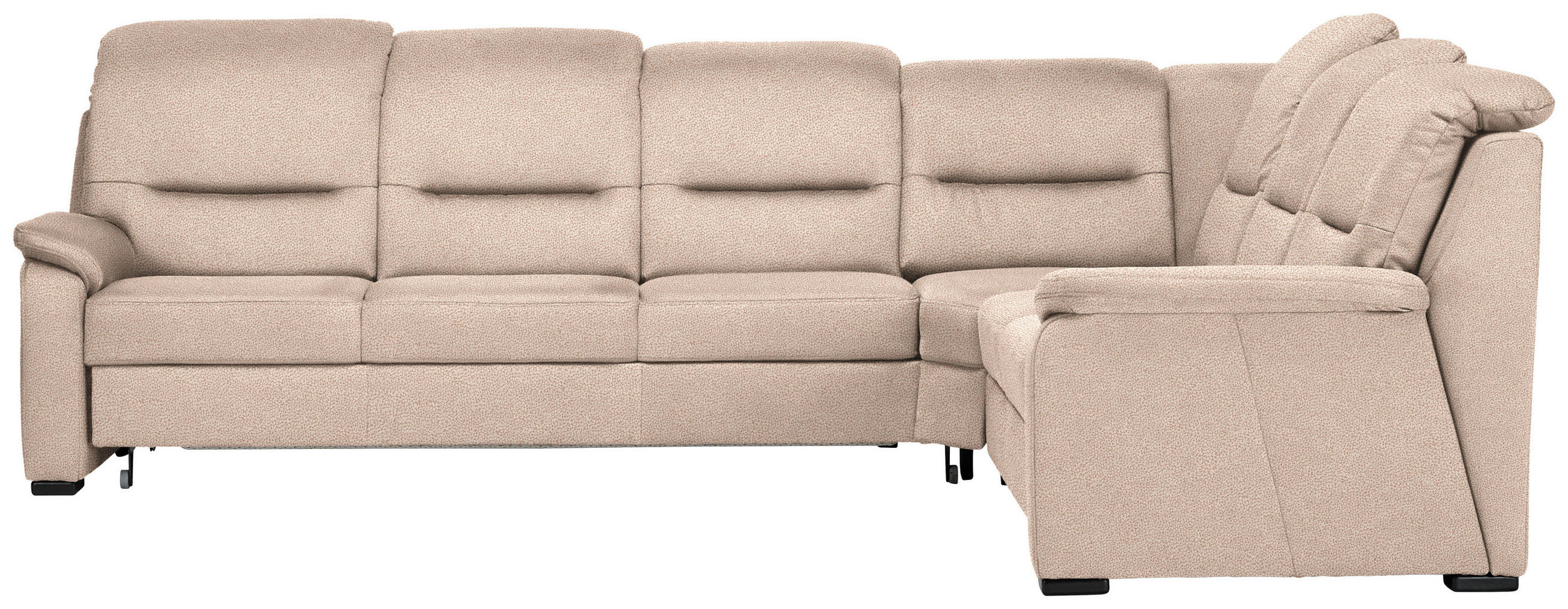 ECKSOFA in Mikrofaser Beige  - Beige/Schwarz, Konventionell, Holz/Textil (303/245cm) - Beldomo Comfort