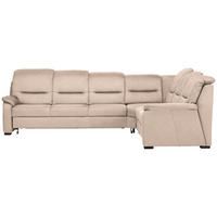 ECKSOFA in Mikrofaser Beige  - Beige/Schwarz, Konventionell, Holz/Textil (303/245cm) - Beldomo Comfort