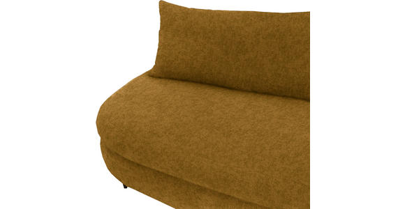 SCHLAFSOFA in Velours Currygelb - Currygelb/Schwarz, Design, Holz/Textil (213/89/105cm) - Novel