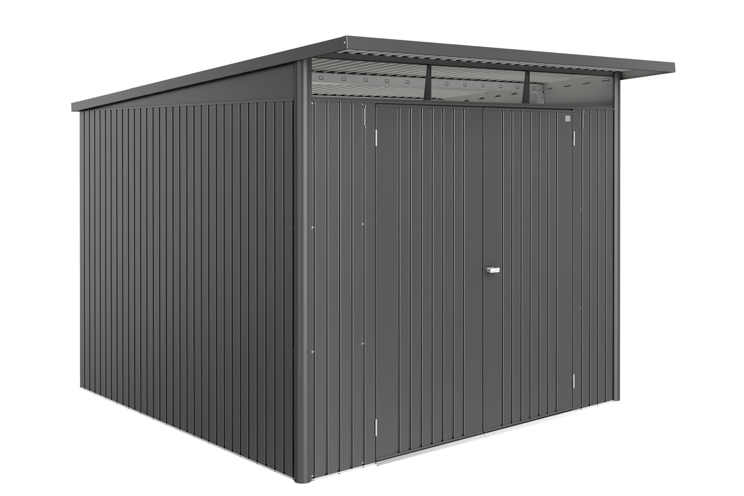 GERÄTEHAUS 260/218/300 cm  - Dunkelgrau, Design, Metall (260/218/300cm) - Biohort