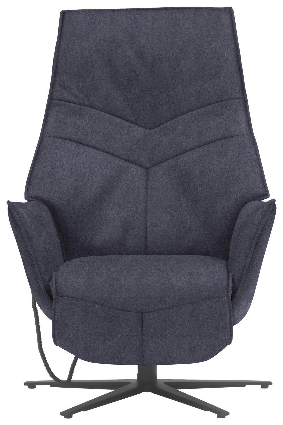 RELAXSESSEL Lederlook Fußteilverstellung, Kopfteilverstellung    - Blau/Anthrazit, Design, Textil/Metall (74/113/84cm) - Himolla