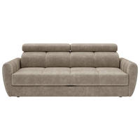SCHLAFSOFA Flachgewebe Taupe Liegefunktion, Rücken echt  - Taupe/Schwarz, Konventionell, Textil/Metall (227/86-100/99cm) - MID.YOU