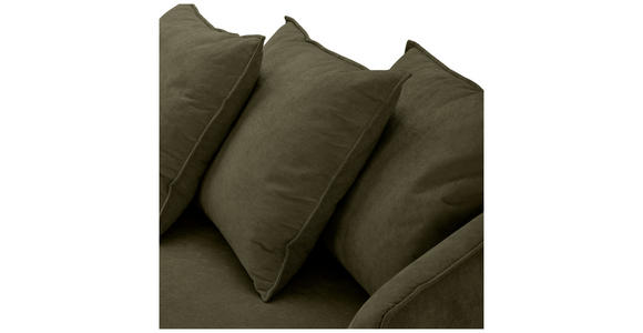 ECKSOFA Dunkelgrün Chenille Rückenkissen, Rücken echt  - Dunkelgrün/Buchefarben, KONVENTIONELL, Holz/Textil (162/276cm) - Carryhome
