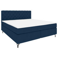 BOXSPRINGBETT 180/200 cm  in Dunkelblau  - Schwarz/Dunkelblau, Konventionell, Textil/Metall (180/200cm) - Carryhome