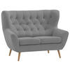 2-SITZER-SOFA Flachgewebe Grau  - Eichefarben/Grau, Design, Holz/Textil (137/101/95cm) - Stylife