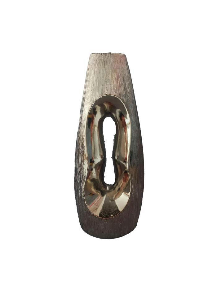 VAZĂ  - argintiu/auriu, Basics, ceramică (17.2/13.4/40.5cm)