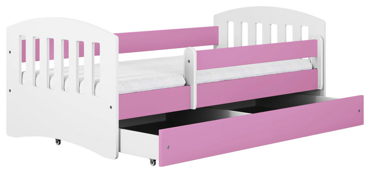 KINDER-/JUNIORBETT - Pink/Birkefarben, MODERN, Holz/Holzwerkstoff (80/140cm) - MID.YOU