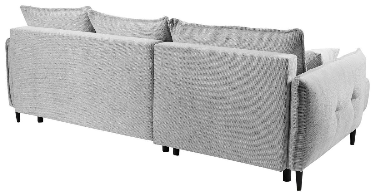 CANAPÉ D'ANGLE texture gris clair  - gris clair/noir, Design, textile/bois (165/244cm) - MID.YOU