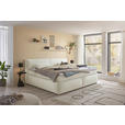 BOXSPRINGBETT 180/200 cm,  in Creme, Matratze, Topper, H3 + H4 = fest + sehr fest  - Creme/Schwarz, LIFESTYLE, Kunststoff/Textil (180/200cm) - Esposa