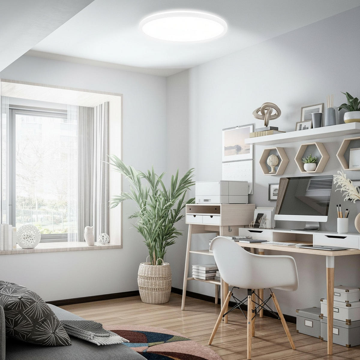 LED-DECKENLEUCHTE Tava A 42/3 cm   - Weiß, Basics, Kunststoff (42/3cm) - Briloner