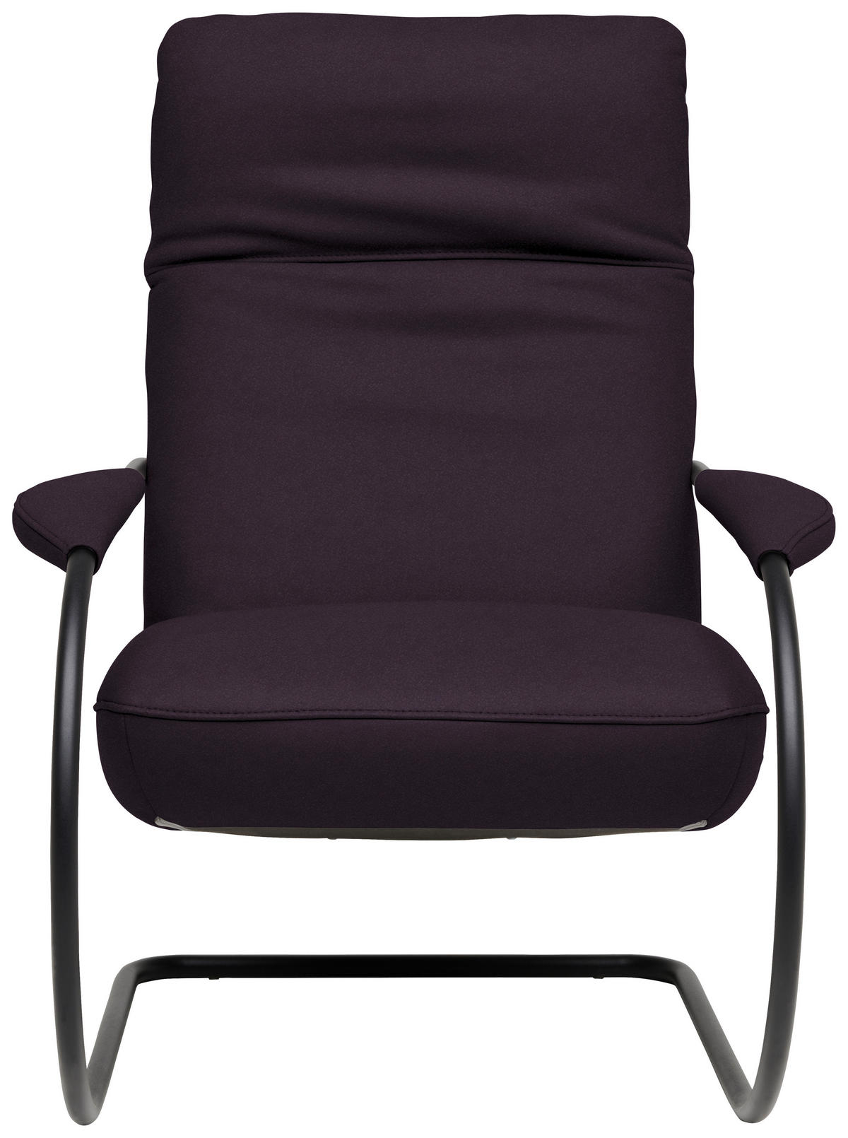 SESSEL in Echtleder Violett  - Violett/Schwarz, Design, Leder/Metall (80/104/99cm) - Koinor