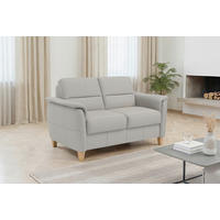 2-SITZER-SOFA PALMERA E Hellgrau Echtleder  - Eichefarben/Hellgrau, Basics, Leder/Holz (149/89/89cm) - Sit & More