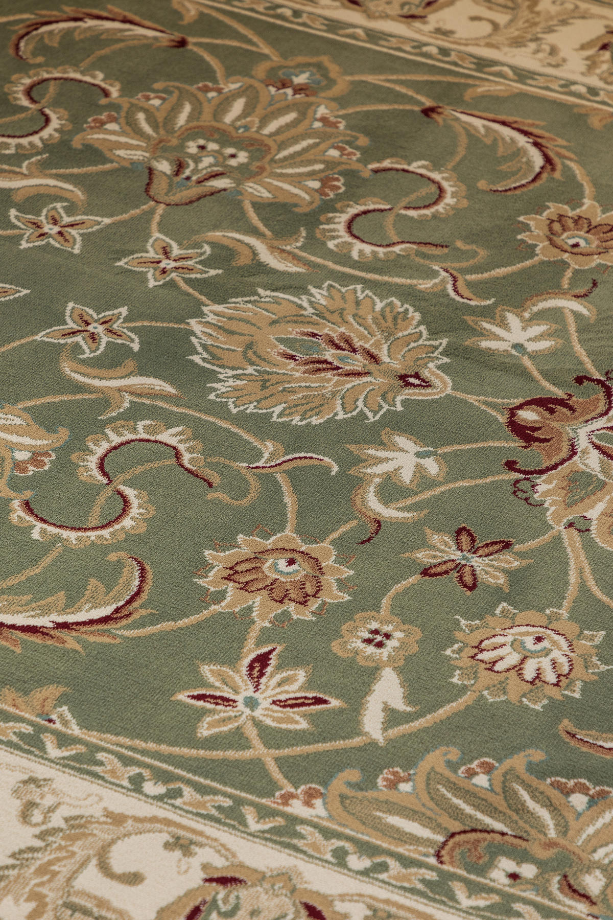 VINTAGE-TEPPICH 160/235 cm Herat Creme, Olivgrün  - Creme/Olivgrün, Basics, Kunststoff/Textil (160/235cm)