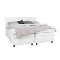 BOXSPRINGBETT 160/200 cm,  in Weiß, Matratze, gepolstertes Kopfteil, H3 + H3 = fest  - Schwarz/Weiß, KONVENTIONELL, Kunststoff/Textil (160/200cm) - RUF Betten