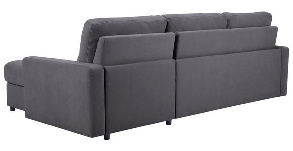 ECKSOFA Dunkelgrau Webstoff - Dunkelgrau/Schwarz, KONVENTIONELL, Kunststoff/Textil (270/160cm) - Carryhome