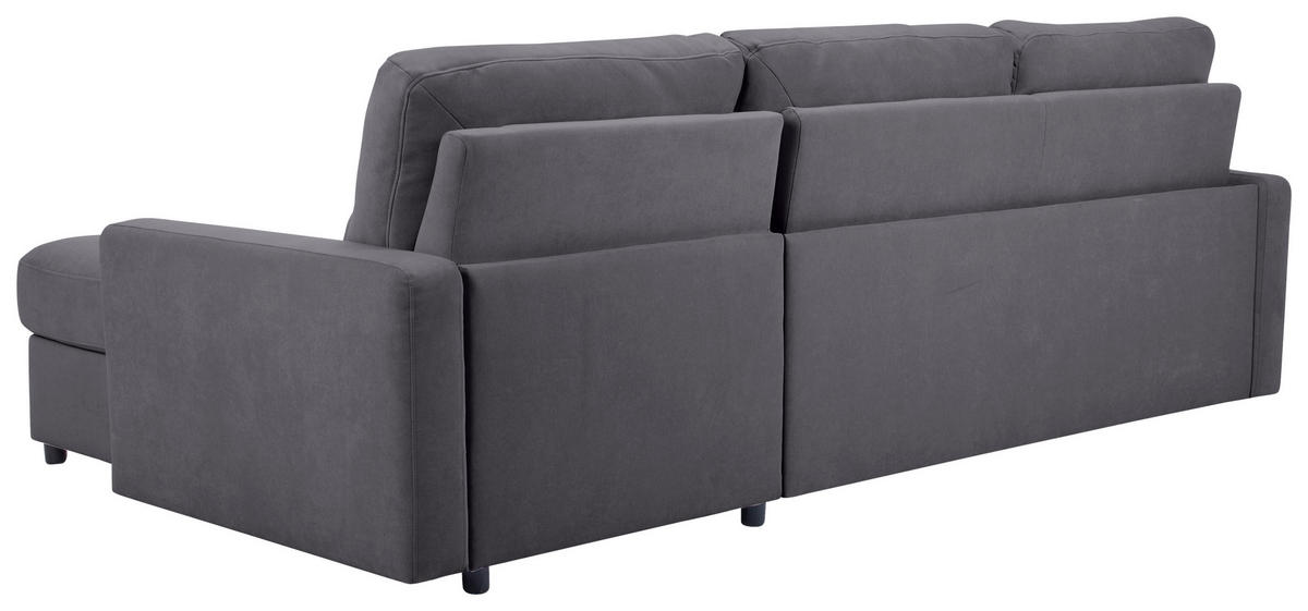 ECKSOFA Dunkelgrau Webstoff  - Dunkelgrau/Schwarz, KONVENTIONELL, Kunststoff/Textil (270/160cm) - Carryhome