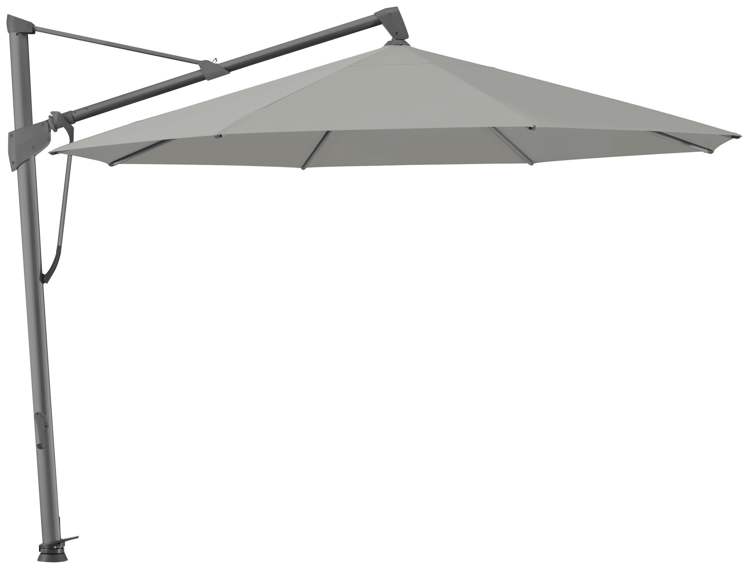 AMPELSCHIRM 400x400 cm Dunkelgrau  - Dunkelgrau/Anthrazit, KONVENTIONELL, Textil/Metall (400/400cm) - Glatz