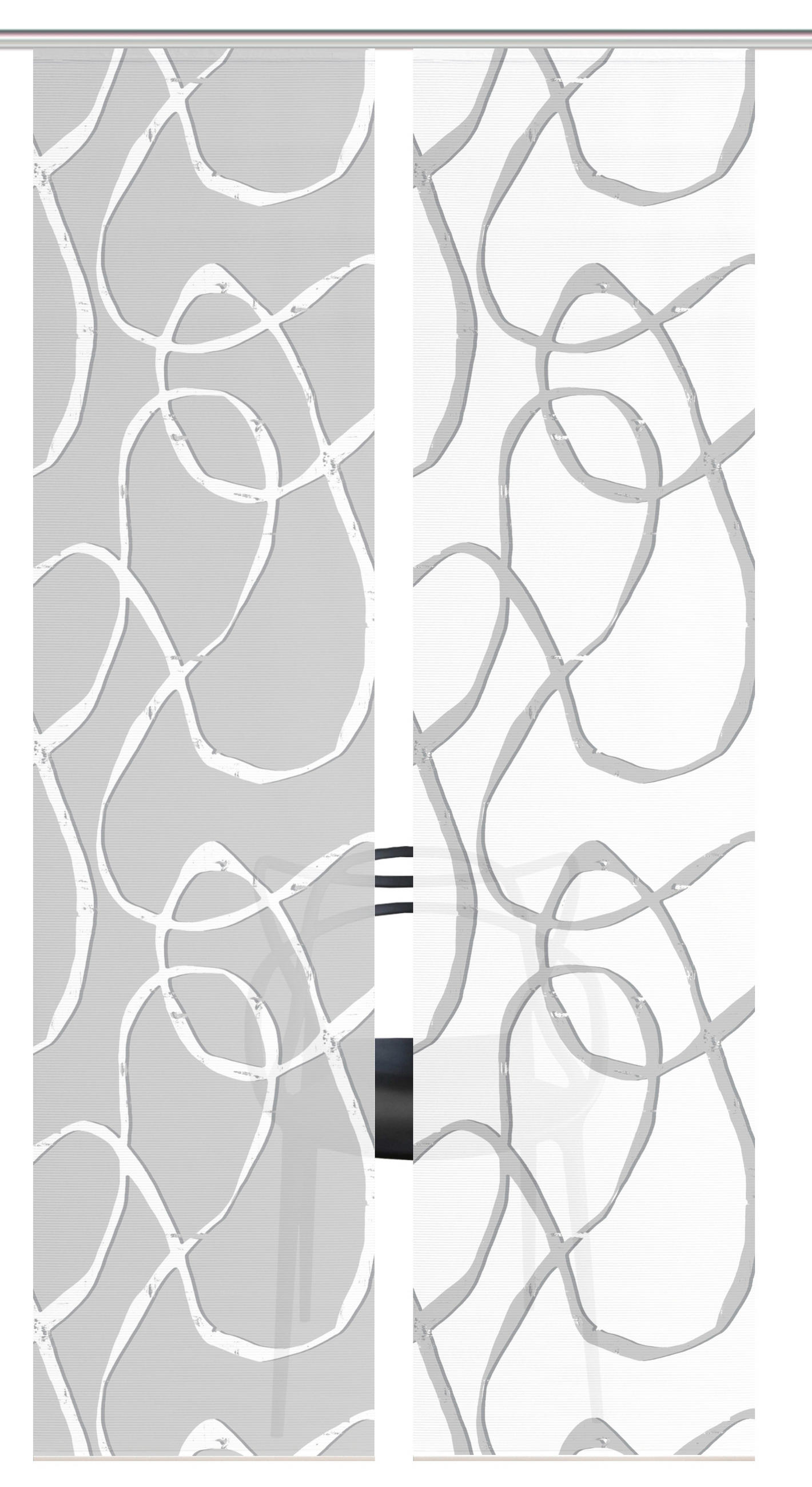 FLÄCHENVORHANG  2 Stück  blickdicht  60/260 cm   - Grau Hochglanz/Weiß, KONVENTIONELL, Textil (60/260cm)